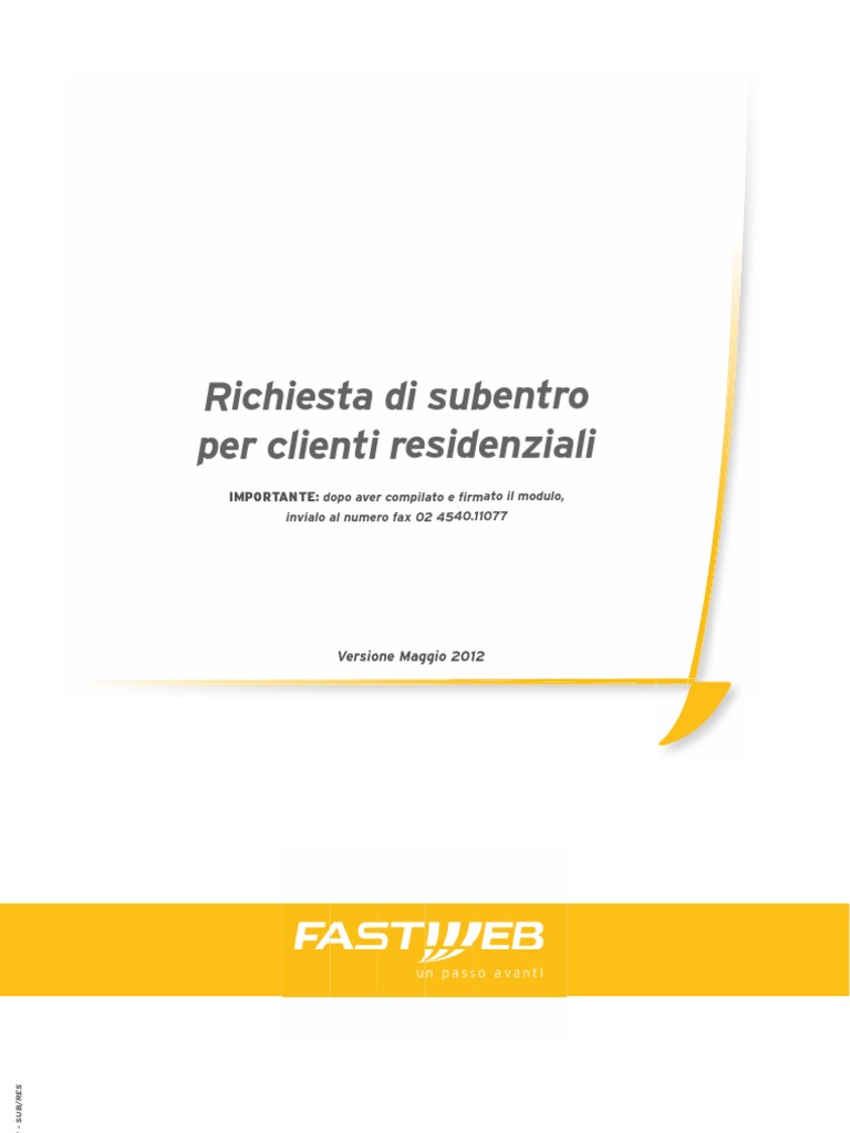 modulo subentro fastweb modulo subentro fastweb
